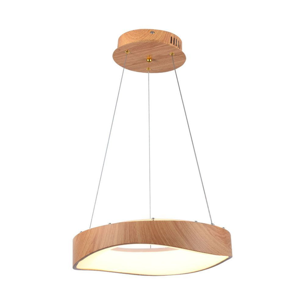 V-TAC V-TAC Lampadario LED a Sospensione 18W dal Design Moderno Circolare Colore Legno D400xH1400mm 3000K V-TAC V-TAC Lampadario LED a Sospensione 18W dal Design Moderno Circolare Colore Legno D400xH1400mm 3000K
